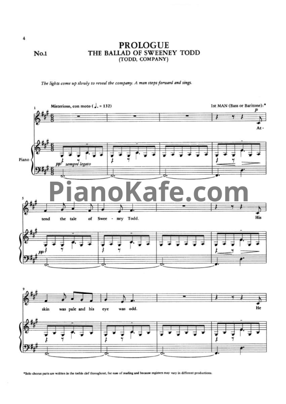 Ноты Stephen Sondheim - Prologue. The Ballad of Sweeney Todd