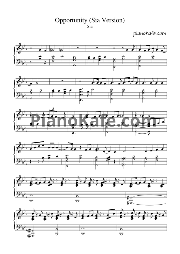 Ноты Sia - Opportunity