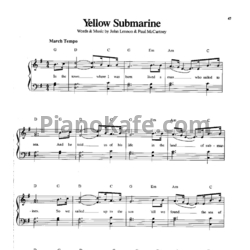 Ноты The Beatles - Yellow submarine - предпросмотр