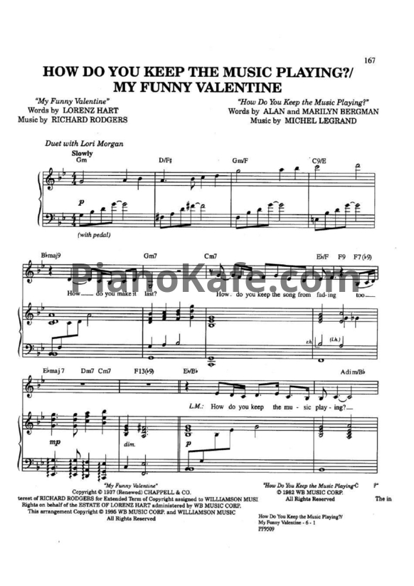 Ноты Frank Sinatra - How do you keep the music playing? / My funny valentine
