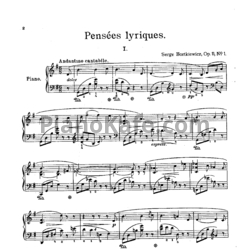 Ноты С. Борткевич - Шесть лирических воспоминаний (Op. 11) - предпросмотр