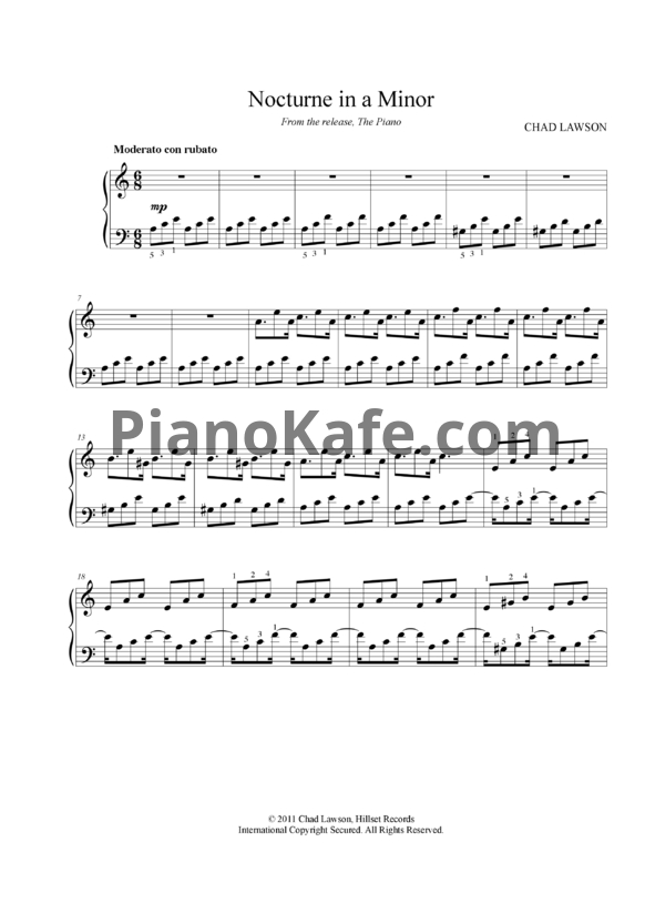 Ноты Chad Lawson - Nocturne in A Minor