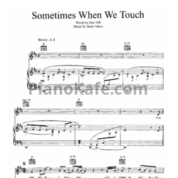 Ноты Dan Hill - Sometimes when we touch - предпросмотр