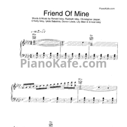 Ноты Lily Allen - Friend Of Mine - предпросмотр