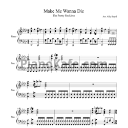 Ноты The Pretty Reckless - Make me wanna die - предпросмотр
