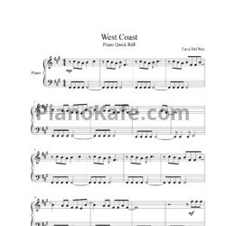 Ноты Lana Del Rey - West coast - предпросмотр