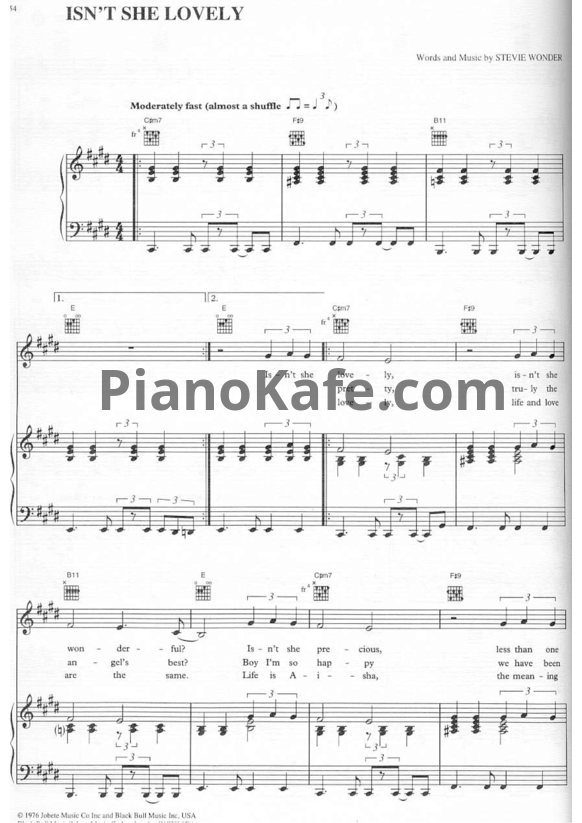 Ноты Stevie Wonder - Isn't she lovely