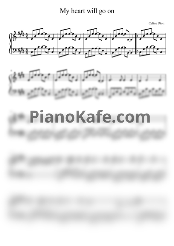 Ноты Celine Dion - My heart will go on (Alex Page piano cover)