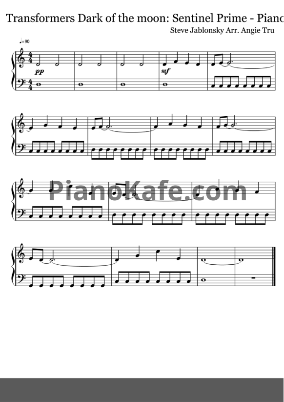 Ноты Steve Jablonsky - Sentinel prime