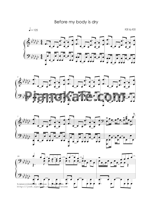 Ноты Mika Kobayashi - Before my body is dry (Don't lose your way