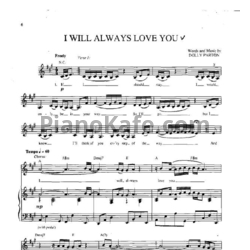 Ноты Dolly Parton - I will always love you - предпросмотр