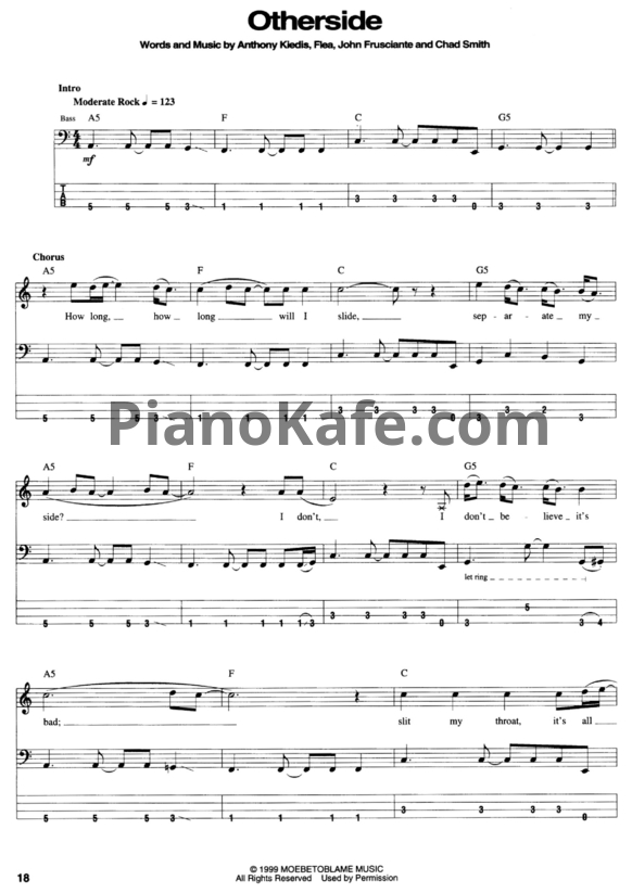 Ноты Red Hot Chili Peppers - Otherside