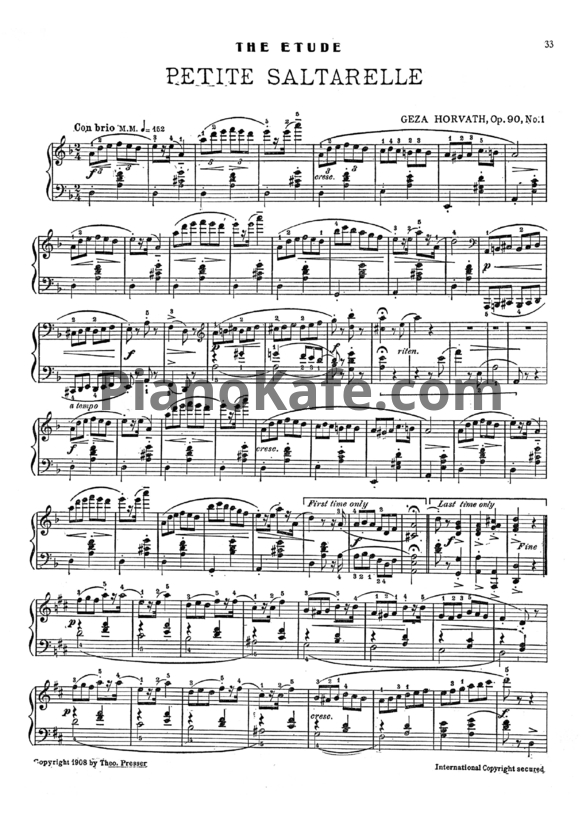 Ноты Геза Хорват - Petite saltarelle, Op. 90 №1
