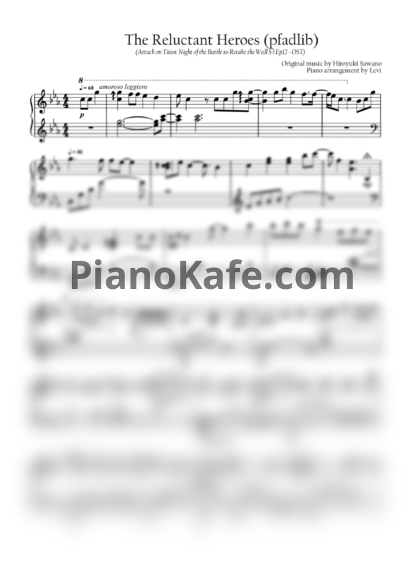 Ноты Hiroyuki Sawano - The Reluctant Heroes (pfadlib)