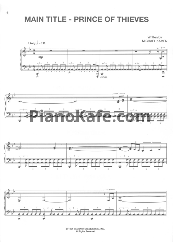 Ноты Michael Kamen - Robin Hood, Prince of thieves (Книга нот)