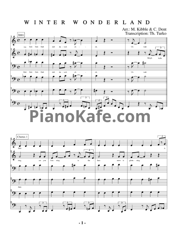Ноты Take 6 - Winter wonderland