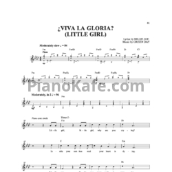 Ноты Green Day - Viva la gloria (Little girl) - предпросмотр