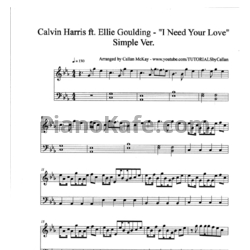 Ноты Calvin Harris feat. Ellie Goulding - I need your love (Arranged by Callan McKay) - предпросмотр