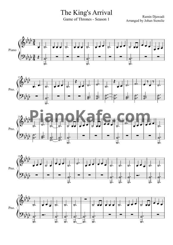 Ноты Ramin Djawadi - The King's Arrival