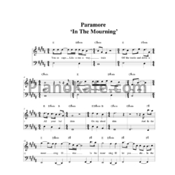 Ноты Paramore - In the mourning - предпросмотр