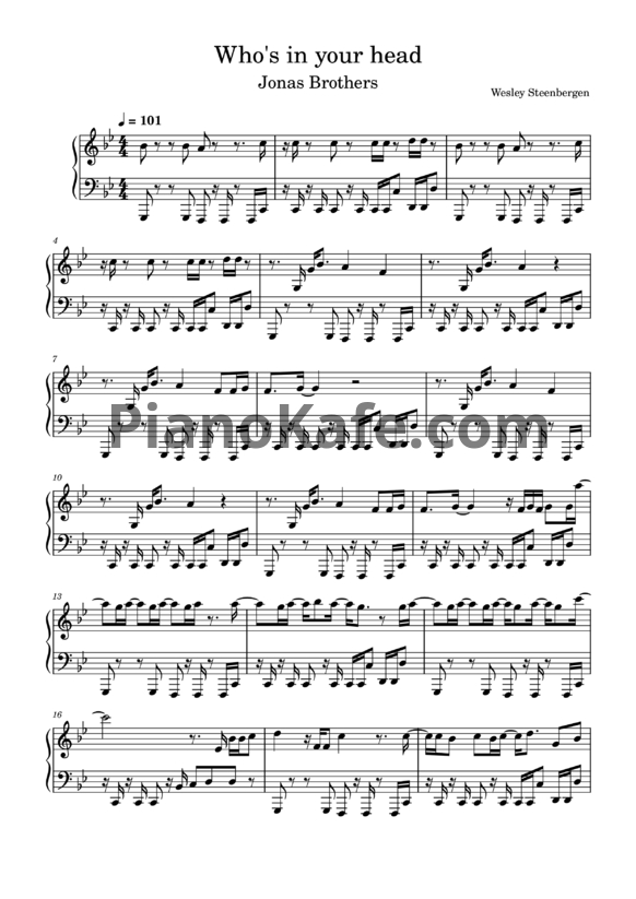 Ноты Jonas Brothers - Who's in your head