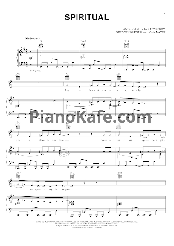 Ноты Katy Perry - Spiritual