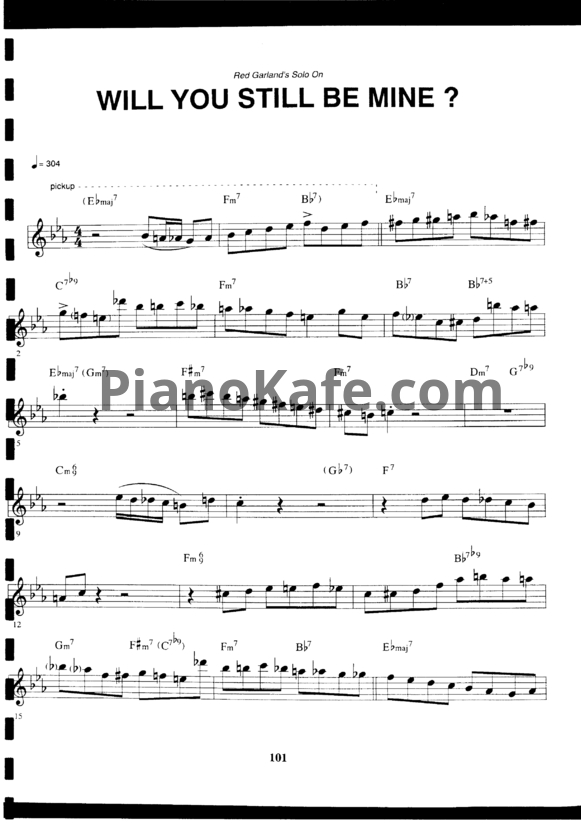 Ноты Red Garland - Will you still be mine? (Piano solo)