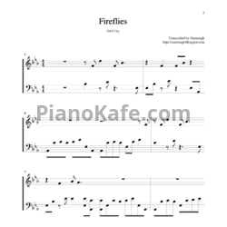 Ноты Owl City - Fireflies (Легкая версия) - предпросмотр