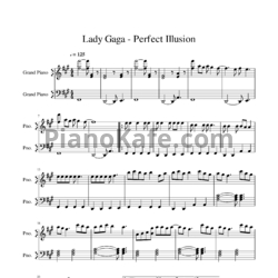 Ноты Lady Gaga - Perfect illusion (Piano cover) - предпросмотр