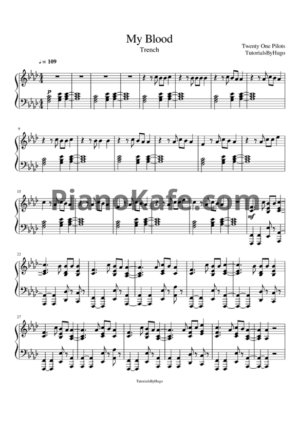 Ноты Twenty one pilots - My blood