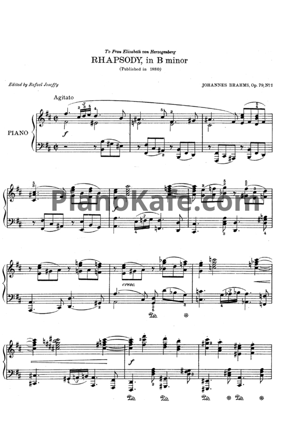 Ноты И. Брамс - 2 рапсодии для фортепиано (Op. 79)