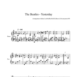 Ноты The Beatles - Yesterday (Adrian Lee version) - предпросмотр