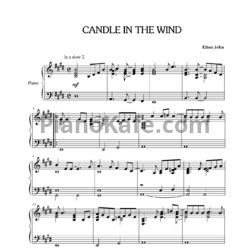 Ноты Elton John - Candle in the wind (Piano solo) - предпросмотр