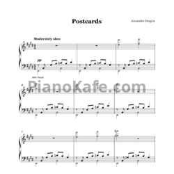 Ноты Alexandre Desplat - Postcards - предпросмотр