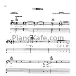 Ноты David Bowie - Heroes (Guitar tabs) - предпросмотр