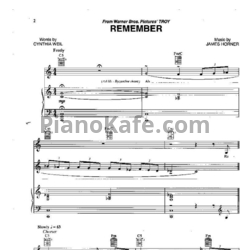 Ноты Josh Groban - Remember - предпросмотр