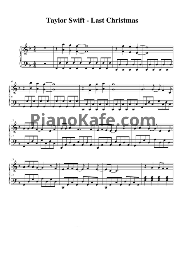 Ноты Taylor Swift - Last Christmas
