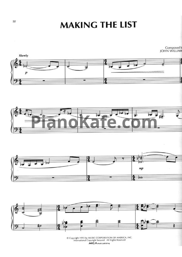 Ноты John Williams - Making the list