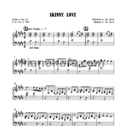 Ноты Birdy - Skinny Love - предпросмотр