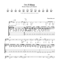 Ноты Ed Sheeran - I'm a mess - предпросмотр