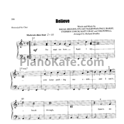 Ноты Cher - Believe (Arranged by Richard Bradley) - предпросмотр