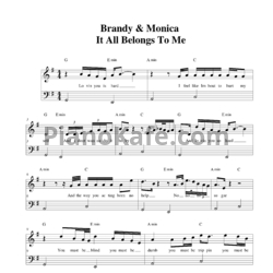 Ноты Brandy And Monica - It all belongs to me - предпросмотр