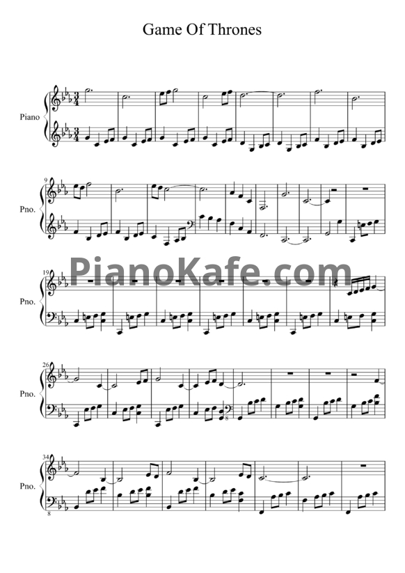 Ноты Ramin Djawadi - Ice and Fire (Main theme)