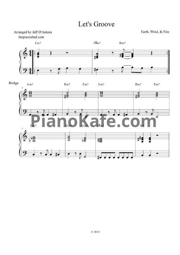 Ноты Earth, Wind & Fire - Let's groove