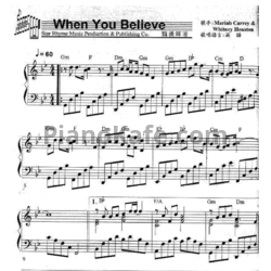 Ноты Mariah Carey feat. Whitney Houston - When you believe (Переложение для фортепиано) - предпросмотр