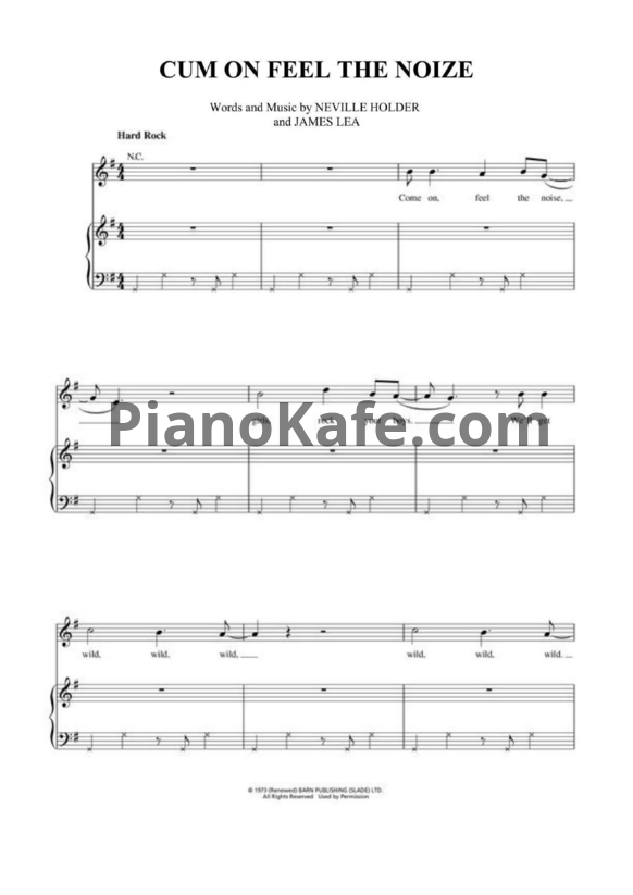 Ноты Quiet Riot - Come on feel the noize