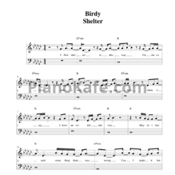 Ноты Birdy - Shelter - предпросмотр