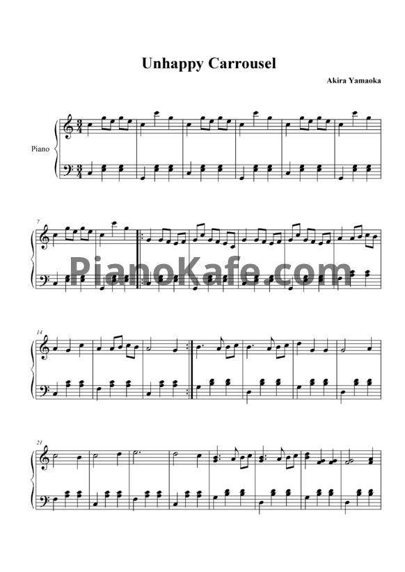 Ноты Akira Yamaoka - Unhappy carousel