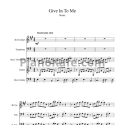 Ноты Three Days Grace - Give in to me (Партитура) - предпросмотр