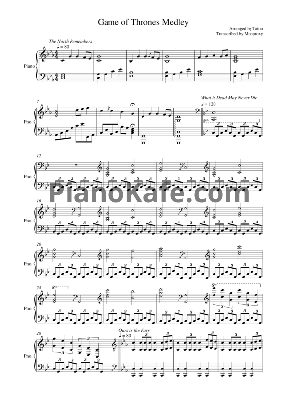 Ноты Ramin Djawadi - 10 основных тем